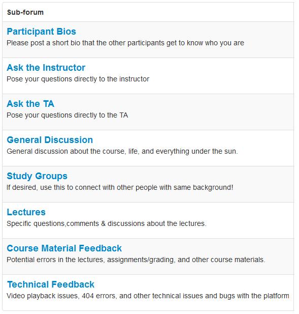 MOOC - Coursera topics