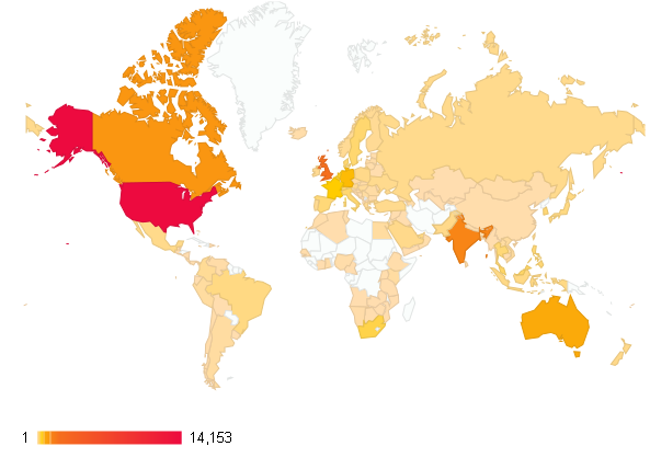 Management Consulting Blog Anniversary - Views by Country