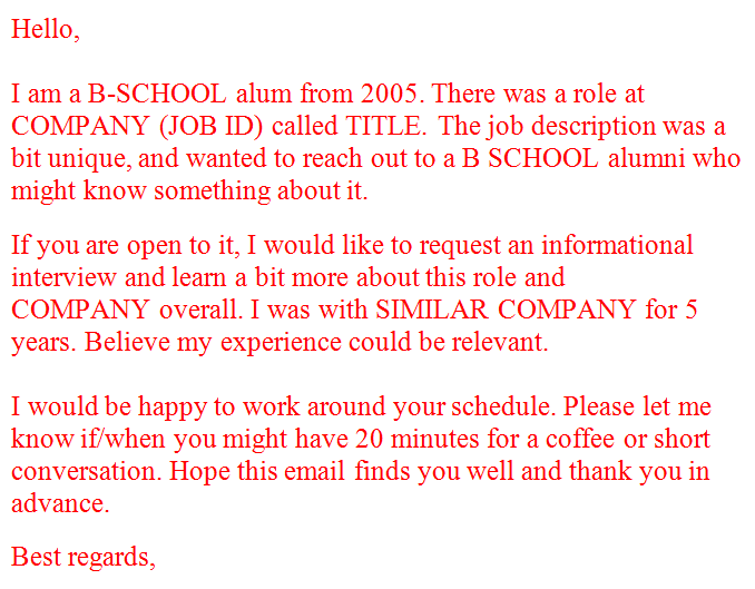 Consultants mind - Informational Interview Email
